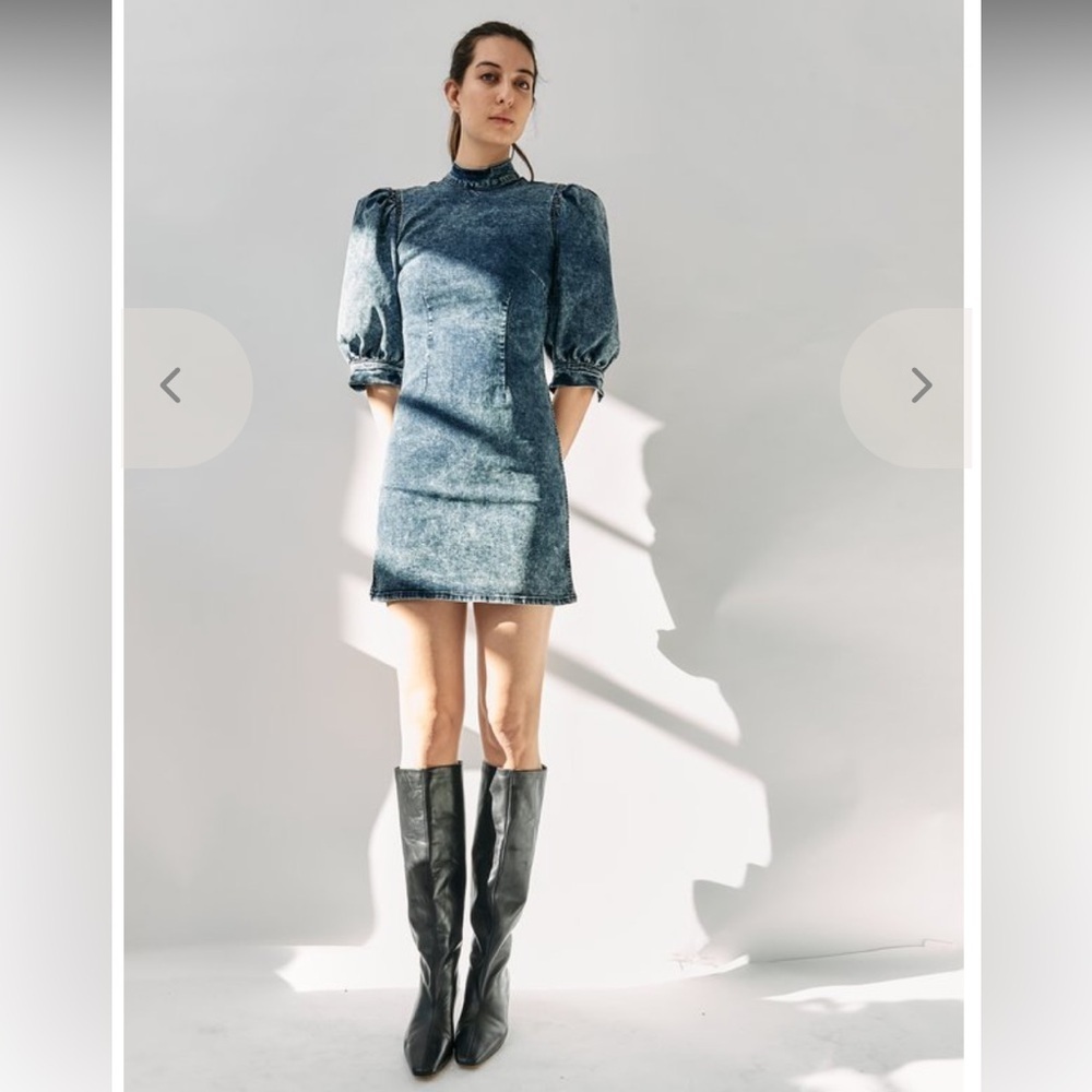GANNI
Cult Puff-sleeve
Denim Mini Dress 
$250 revolve summer party designer